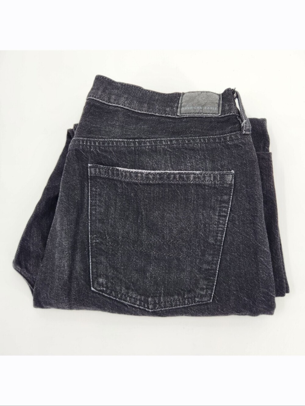 American Eagle 90s Boyfriend Jean Womens Size 10 Black Wash Baggy Straight